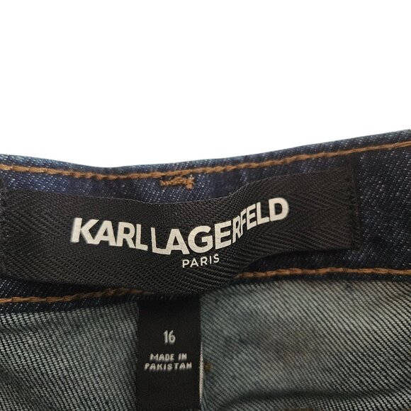 Karl Lagerfeld Straigt Leg Logo Taping Mid Rise Ankle Jean - Picture 11 of 12